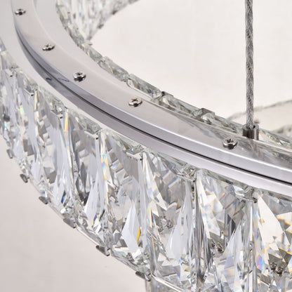 Monroe 33 1/2" Wide Chrome and Crystal 7-Tier LED Chandelier