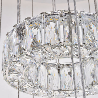 Monroe 33 1/2" Wide Chrome and Crystal 7-Tier LED Chandelier