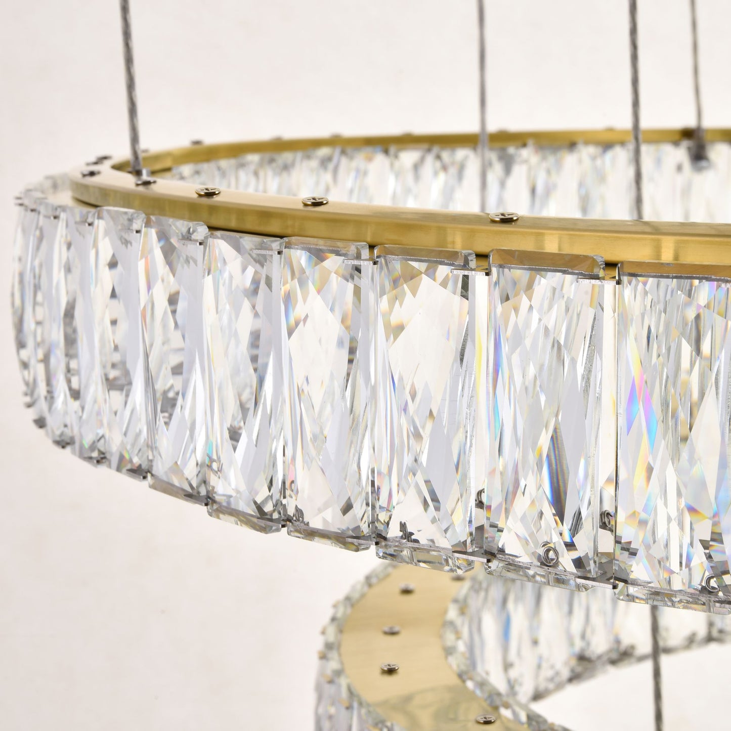 Monroe 34" Wide Gold and Crystal 7-Tier LED Chandelier