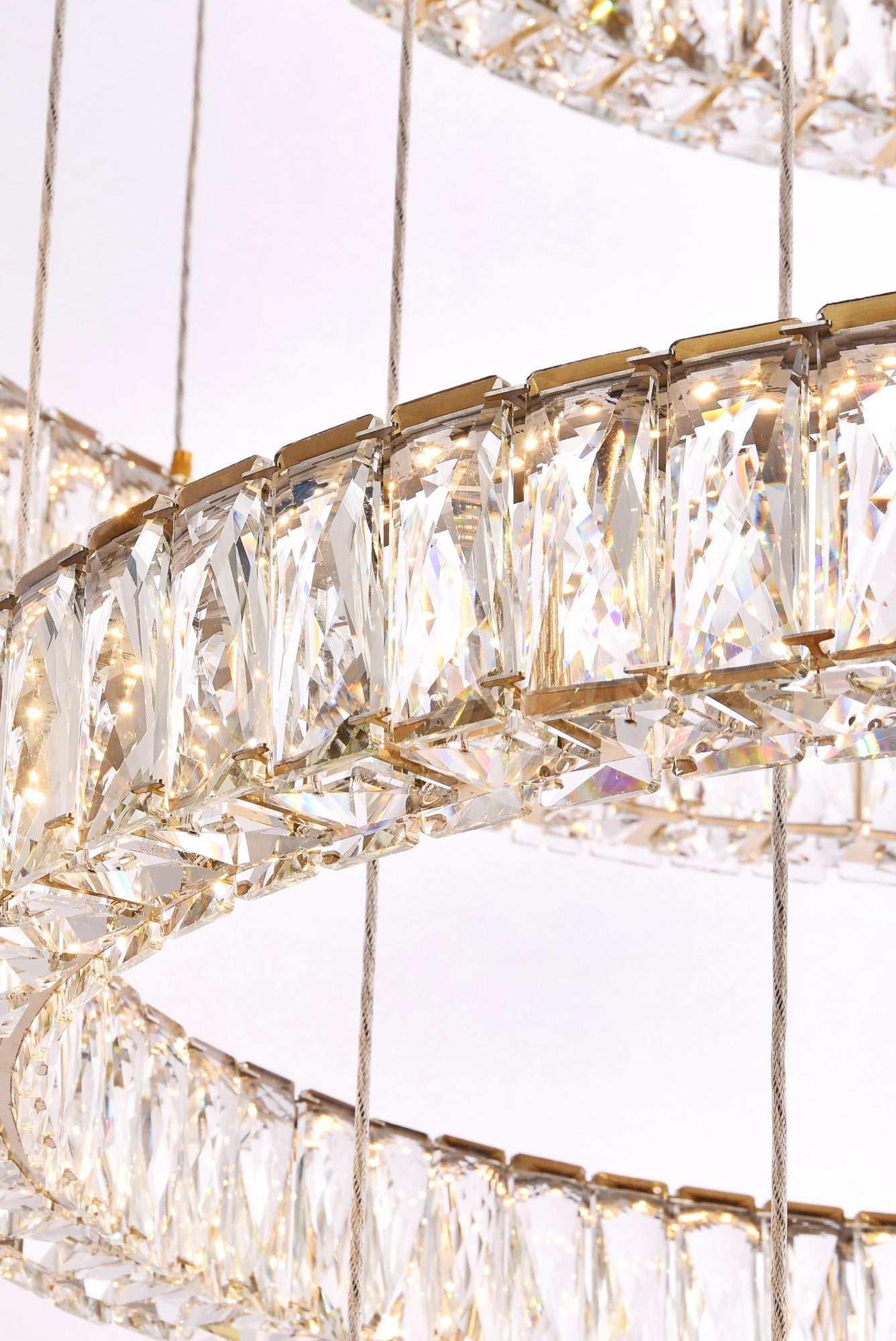 Monroe 40" Wide Gold Clear Crystal 7-Ring LED Chandelier