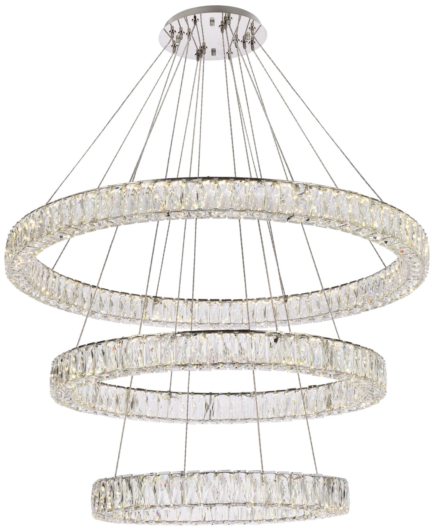 Monroe 41" Led Triple Ring Chandelier