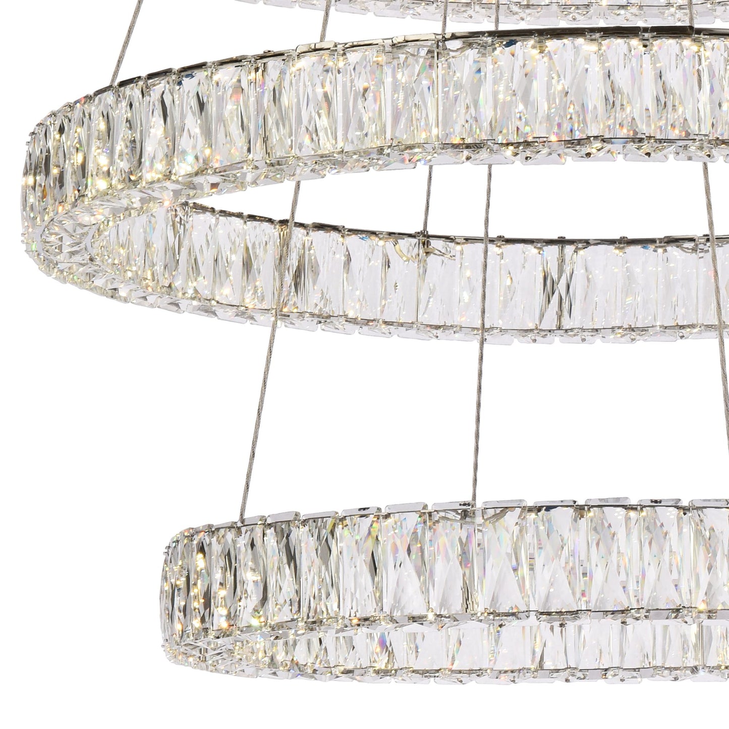 Monroe 41" Led Triple Ring Chandelier