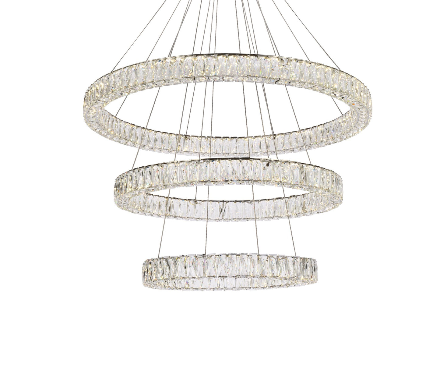 Monroe 41" Led Triple Ring Chandelier