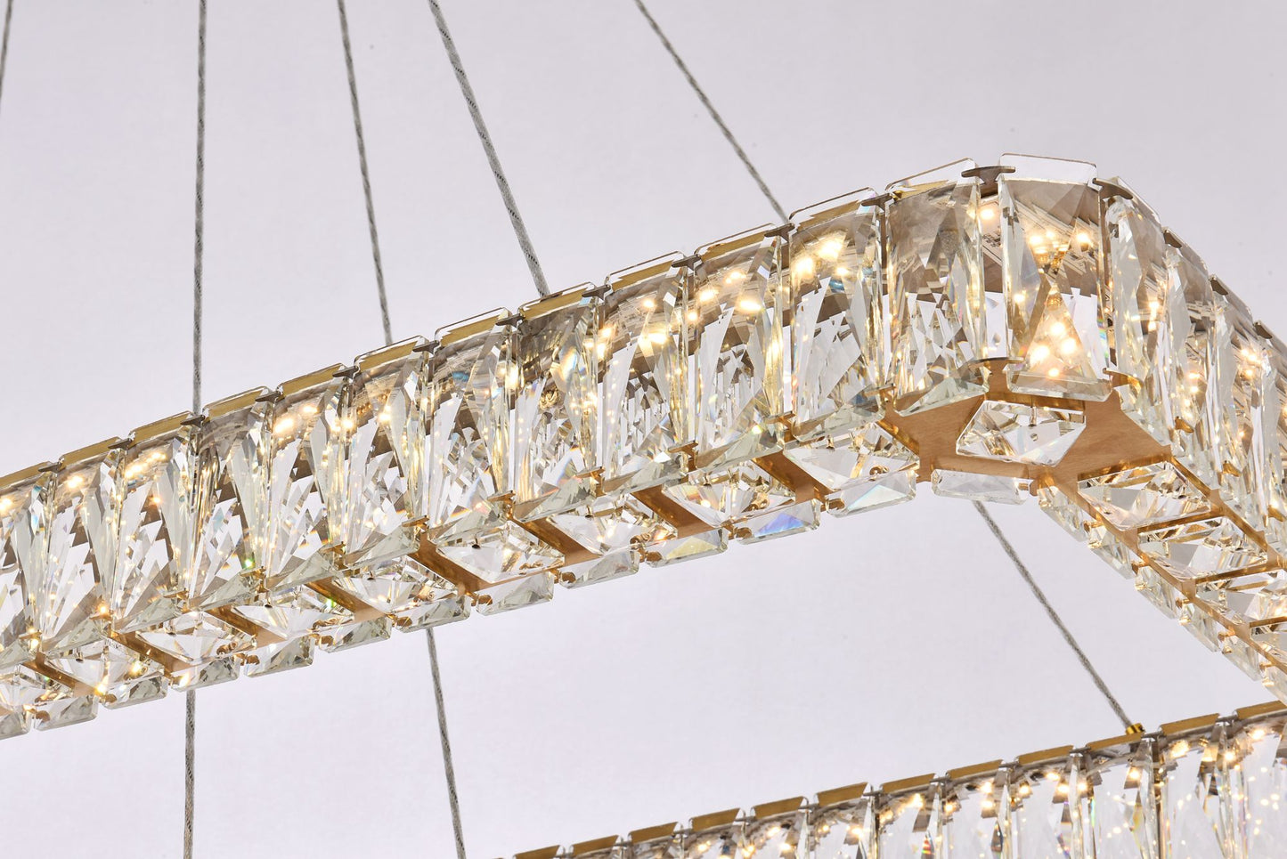 Monroe 42" Led Double Rectangle Pendant In Gold