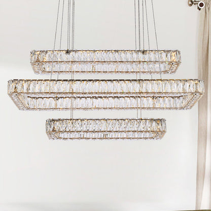 Monroe 42" Led Triple Rectangle Pendant In Gold