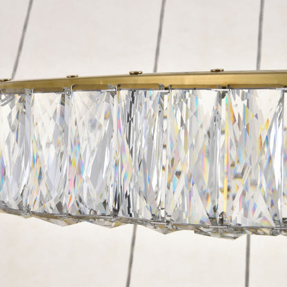 Monroe 42" Wide Gold and Crystal 4-Tier LED Chandelier