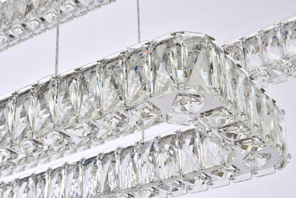 Monroe 50 1/4" Wide Chrome and Crystal 3-Tier LED Chandelier