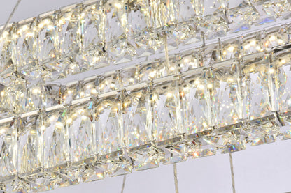Monroe 50 1/4" Wide Chrome and Crystal 3-Tier LED Chandelier