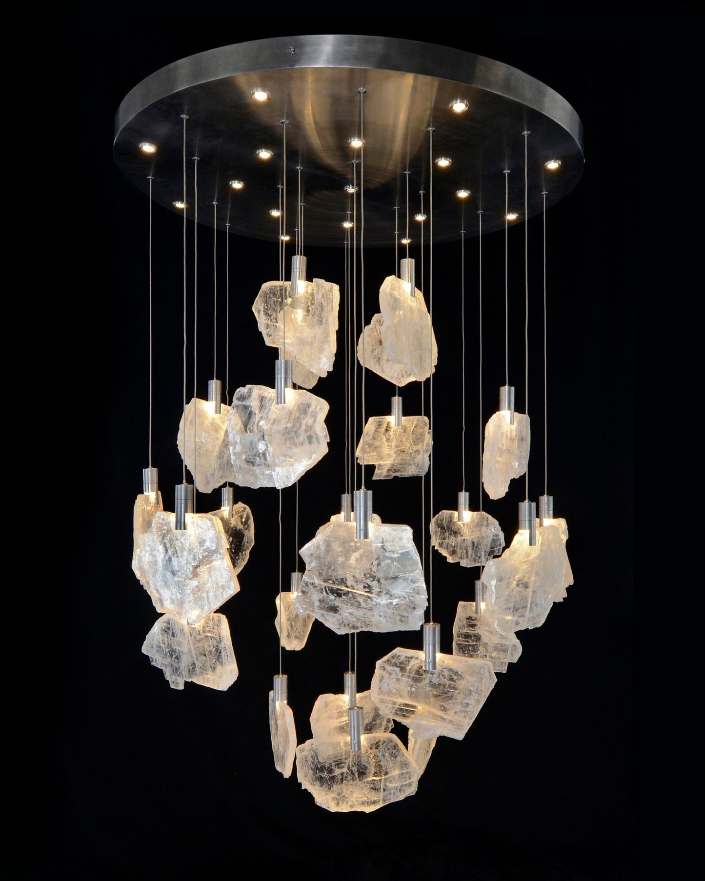 Moonlight Sonata 38"W Selenite 17-Lt LED Pendant Chandelier