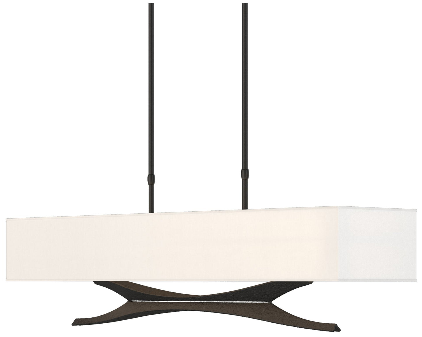 Moreau 42" Wide Black Long Pendant With Natural Anna Shade