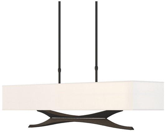 Moreau 42" Wide Black Long Pendant With Natural Anna Shade