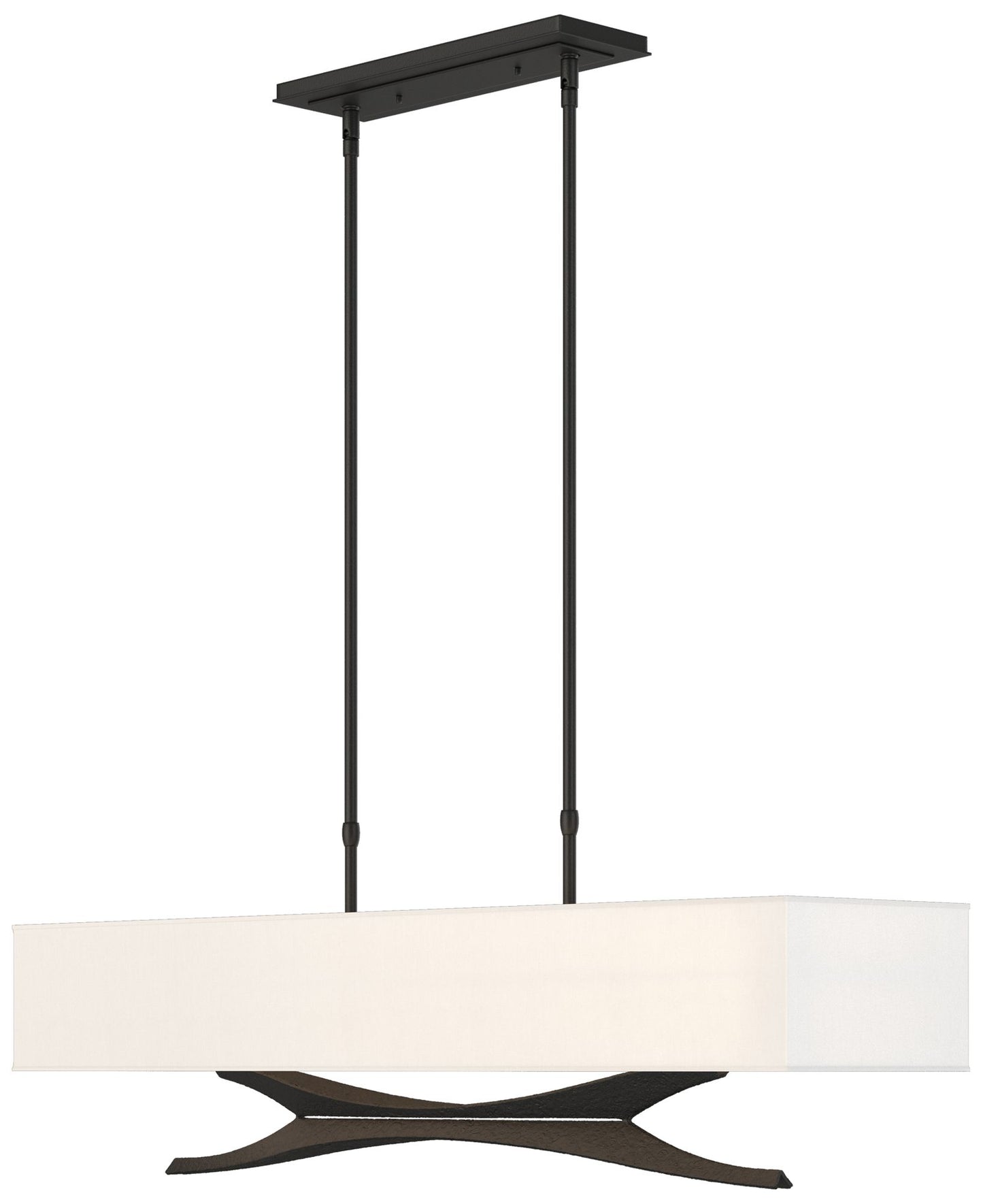 Moreau 42" Wide Black Standard Pendant With Natural Anna Shade