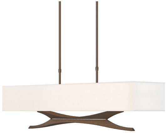 Moreau 42" Wide Bronze Long Pendant With Natural Anna Shade