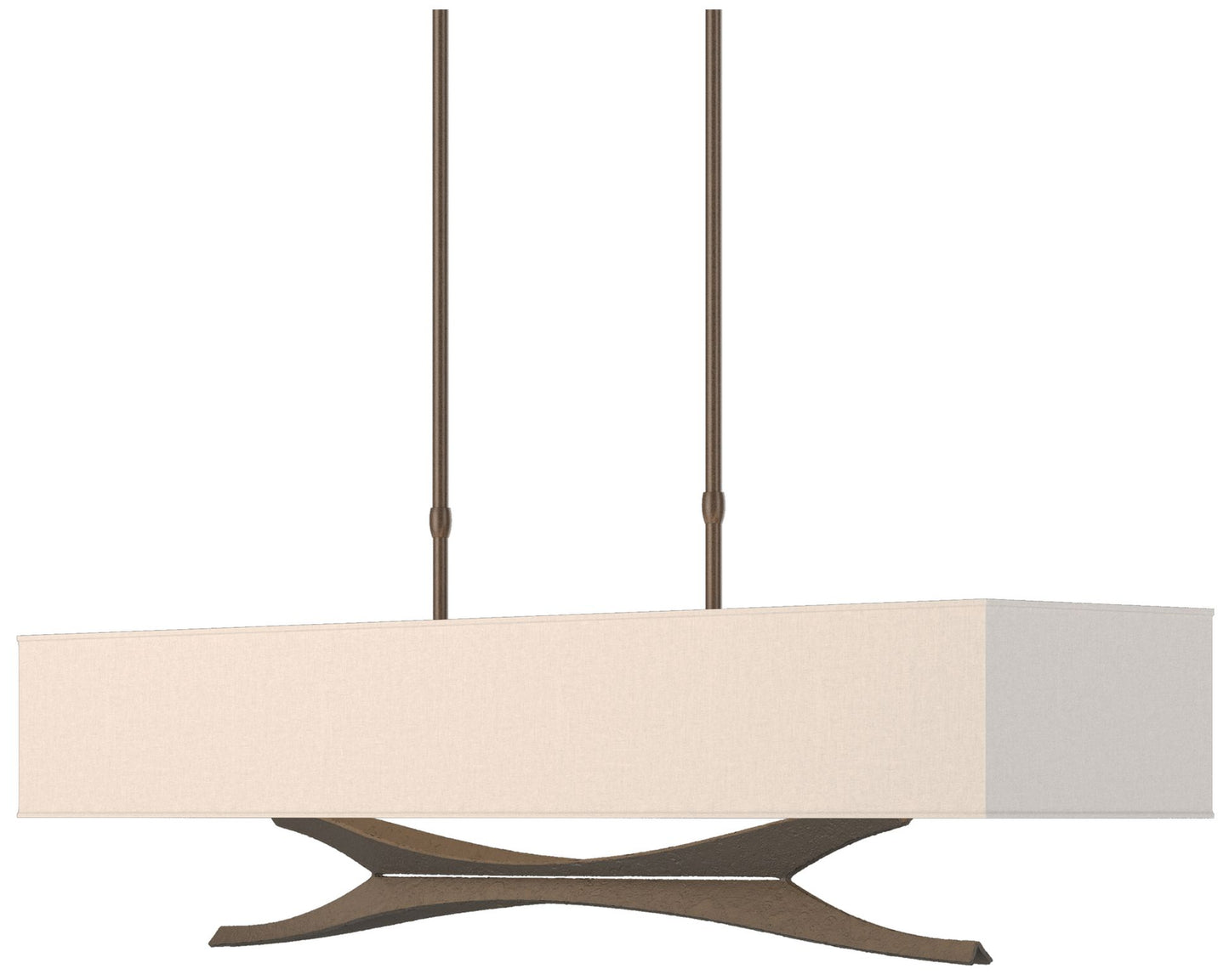 Moreau 42" Wide Bronze Short Height Pendant With Flax Shade