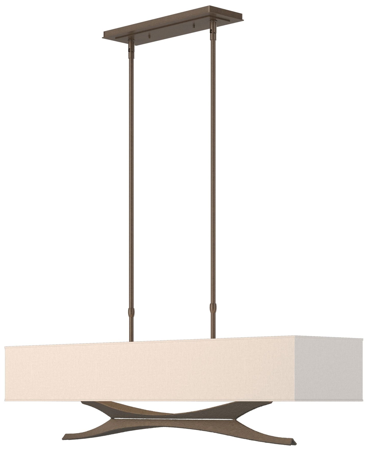 Moreau 42" Wide Bronze Standard Pendant With Flax Shade