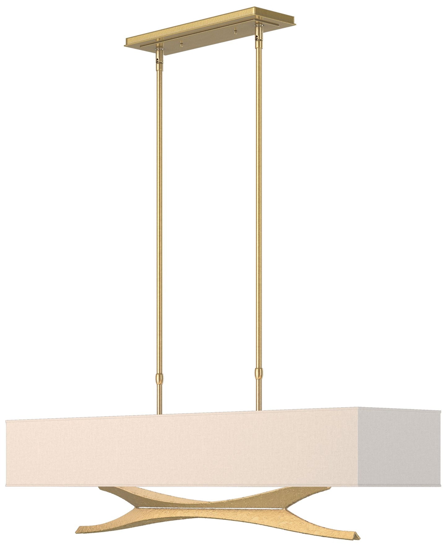 Moreau 42" Wide Modern Brass Standard Pendant With Flax Shade