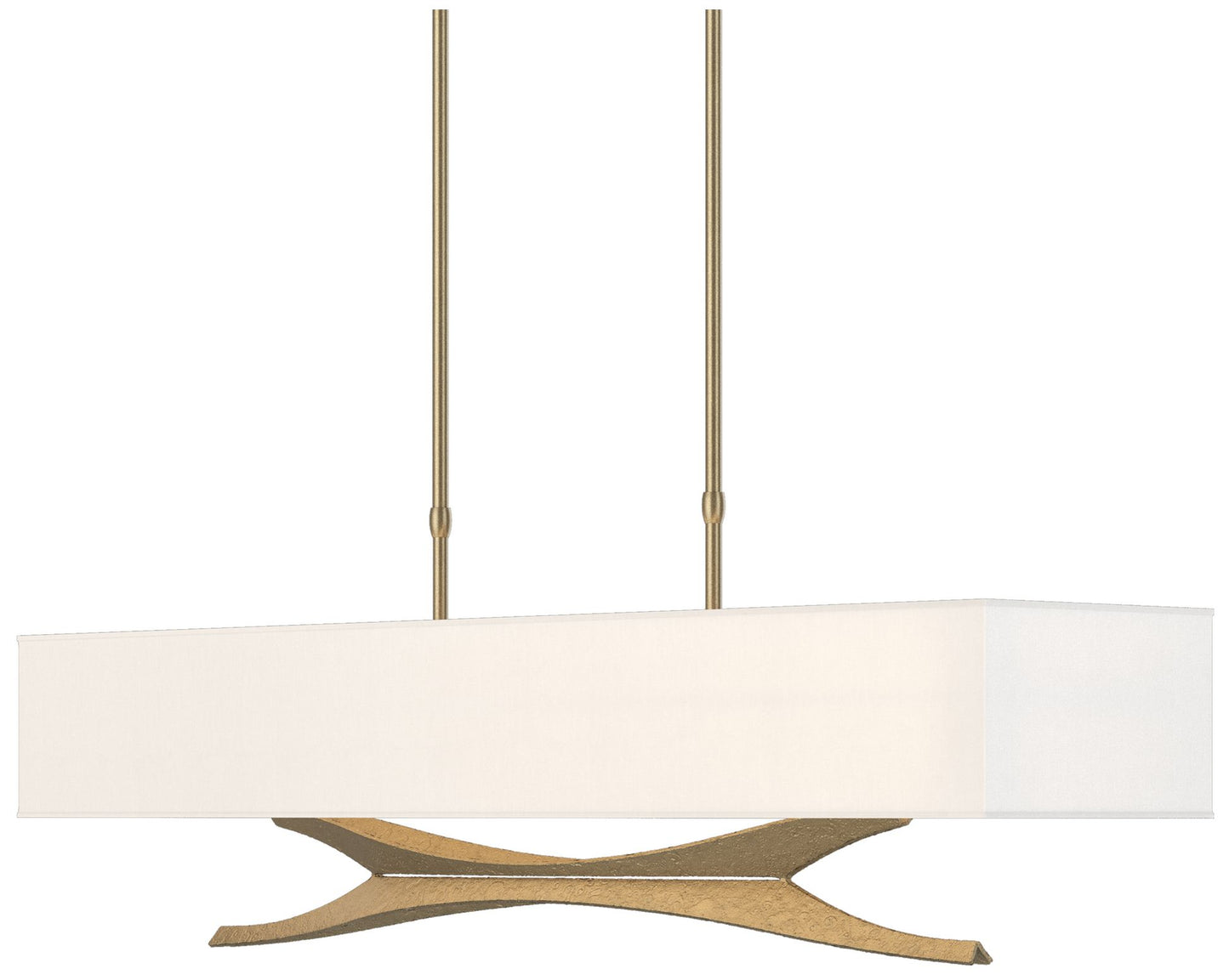 Moreau 42" Wide Soft Gold Long Pendant With Natural Anna Shade