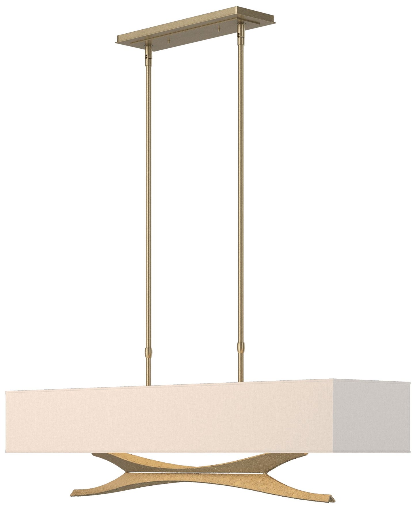 Moreau 42" Wide Soft Gold Standard Pendant With Flax Shade