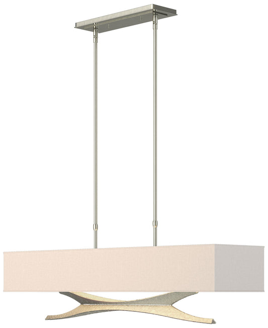 Moreau 42" Wide Sterling Standard Pendant With Flax Shade