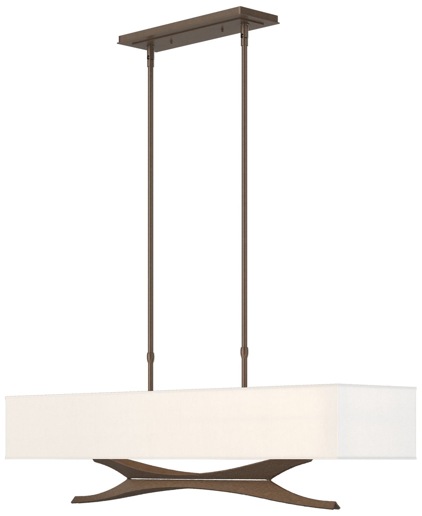 Moreau 42"W Bronze Standard Pendant With Natural Anna Shade