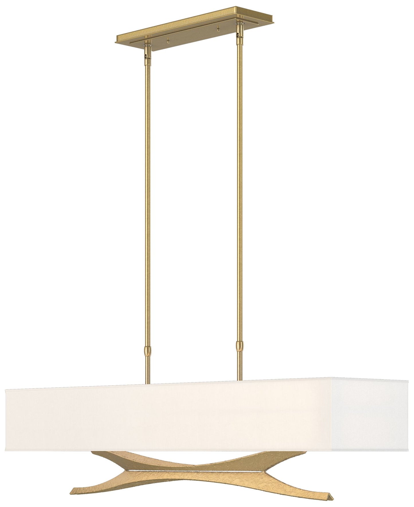 Moreau 42"W Modern Brass Standard Pendant w/ Anna Shade