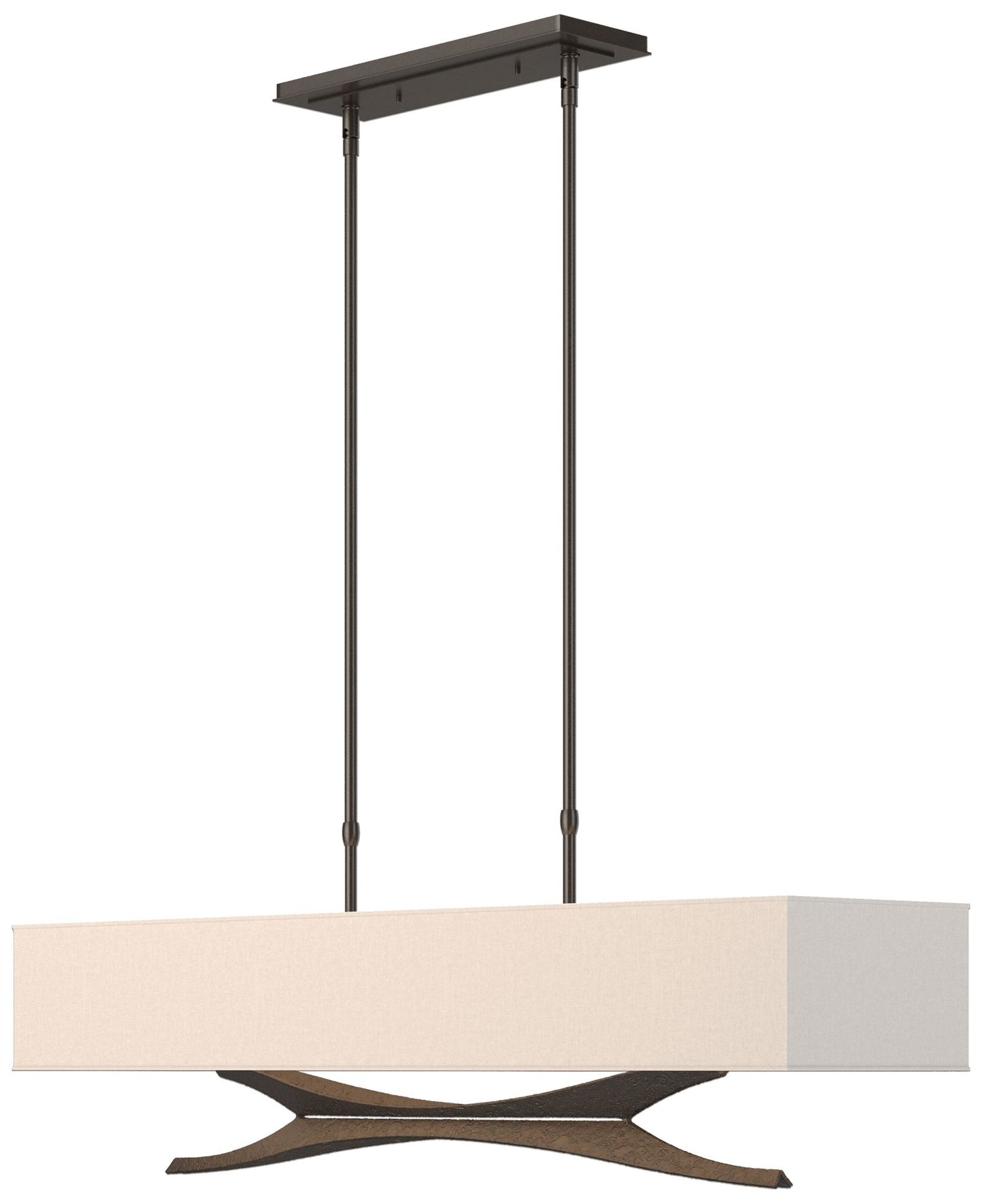 Moreau 42"W Oil Rubbed Bronze Standard Pendant With Flax Shade