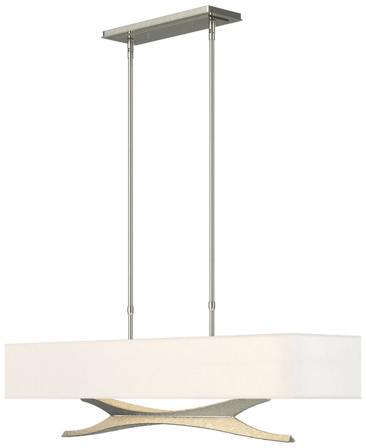 Moreau 42"W Sterling Standard Pendant With Natural Anna Shade