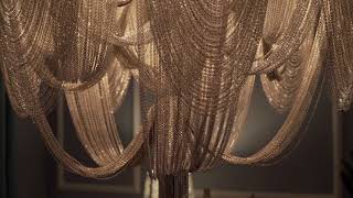 Maxim Chantilly 34" Wide Nickel Jewelry Chain Chandelier