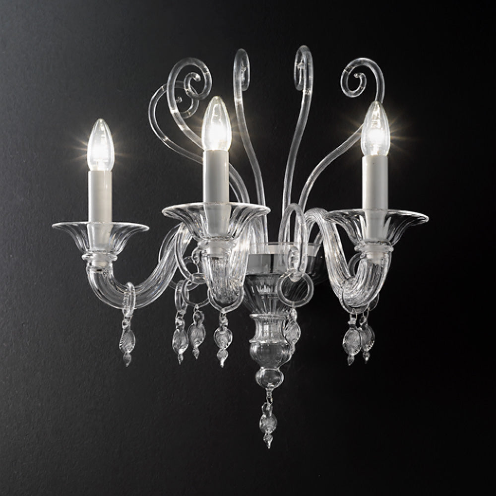 Murano Glass Elegant Triple Wall Lamp