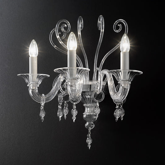 Murano Glass Elegant Triple Wall Lamp