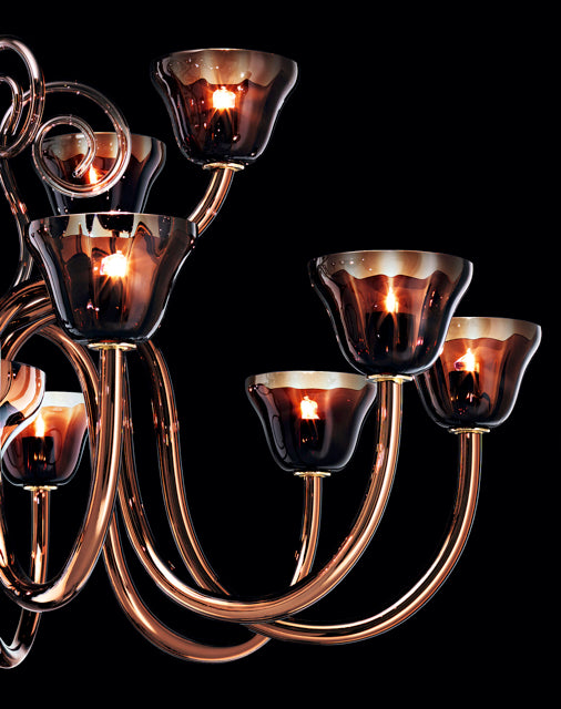 Murano Luxury Bronze Glass Chandelier