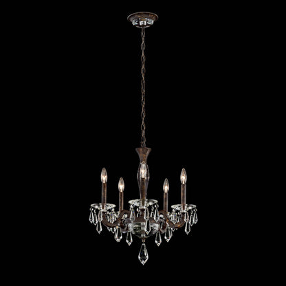 Napoli 22.6"H x 20.4"W 5-Lt Crystal Chandelier in Hrlm Bronze