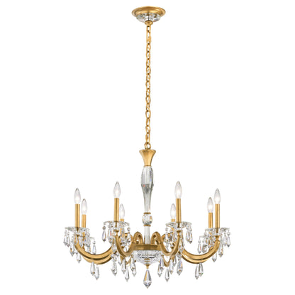 Napoli 27.4"H x 32.6"W 8-Lt Crystal Chandelier in Hrlm Gold