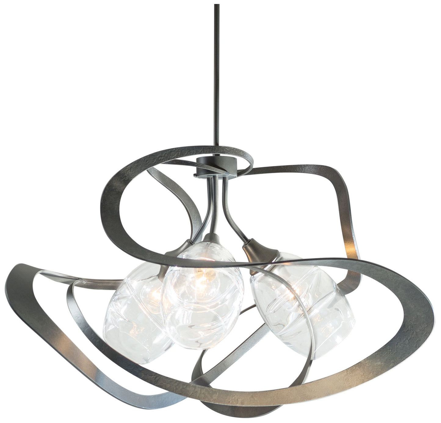 Nest 30.6" Wide Dark Smoke Pendant With Clear Glass Shade