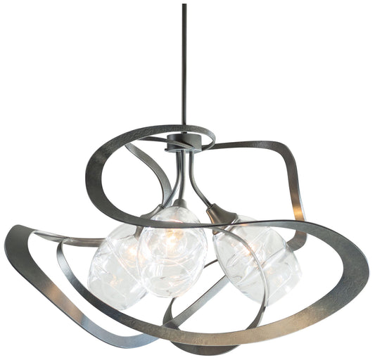 Nest Pendant - Dark Smoke Finish - Clear Glass - Standard Height