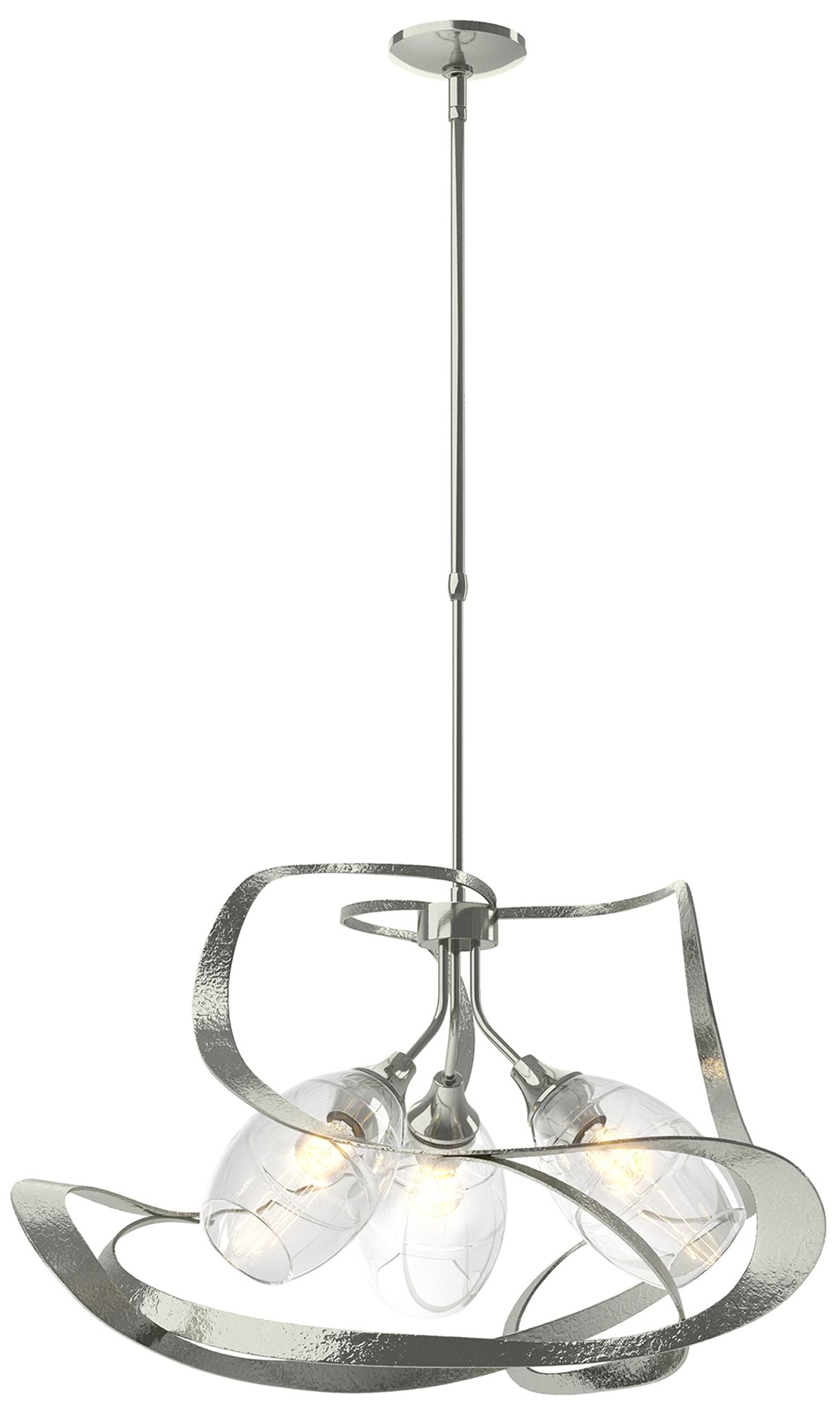 Nest Pendant - Sterling Finish - Clear Glass - Standard Height