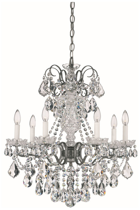 New Orleans 27"H x 24"W 7-Light Crystal Chandelier in Black Pearl