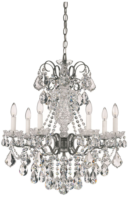 New Orleans 27"H x 24"W 7-Light Crystal Chandelier in Black Pearl