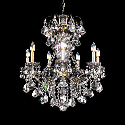New Orleans 27"H x 24"W 7-Light Crystal Chandelier in Black Pearl