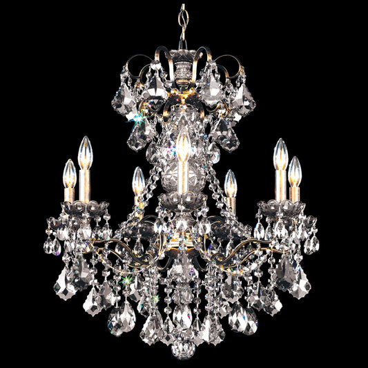 New Orleans 27"H x 24"W 7-Light Crystal Chandelier in Heirloom Br