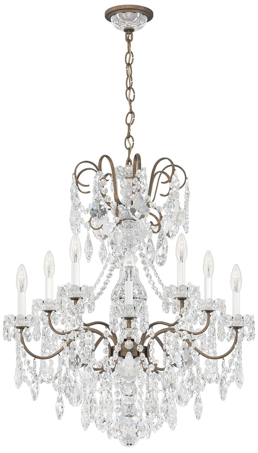 New Orleans 31"H x 28"W 10-Light Crystal Chandelier in Etruscan G