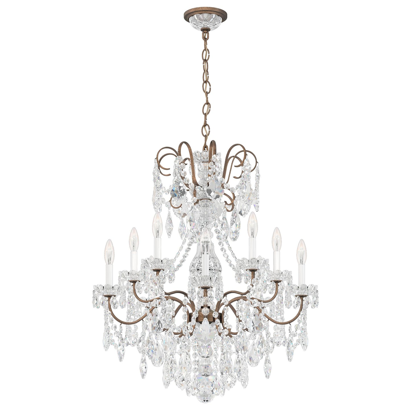New Orleans 31"H x 28"W 10-Light Crystal Chandelier in Etruscan G