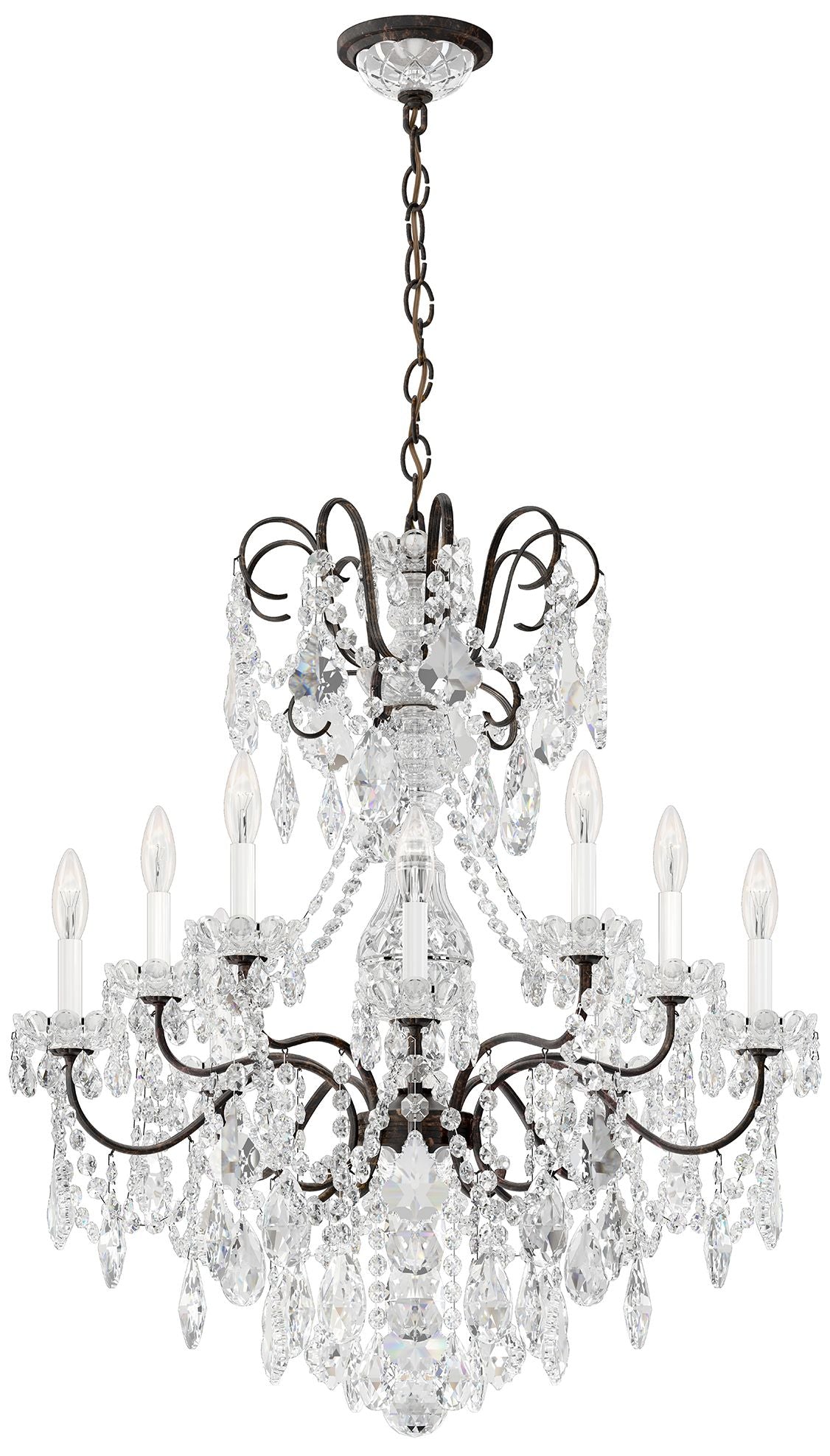 New Orleans 31"H x 28"W 10-Light Crystal Chandelier in Heirloom B