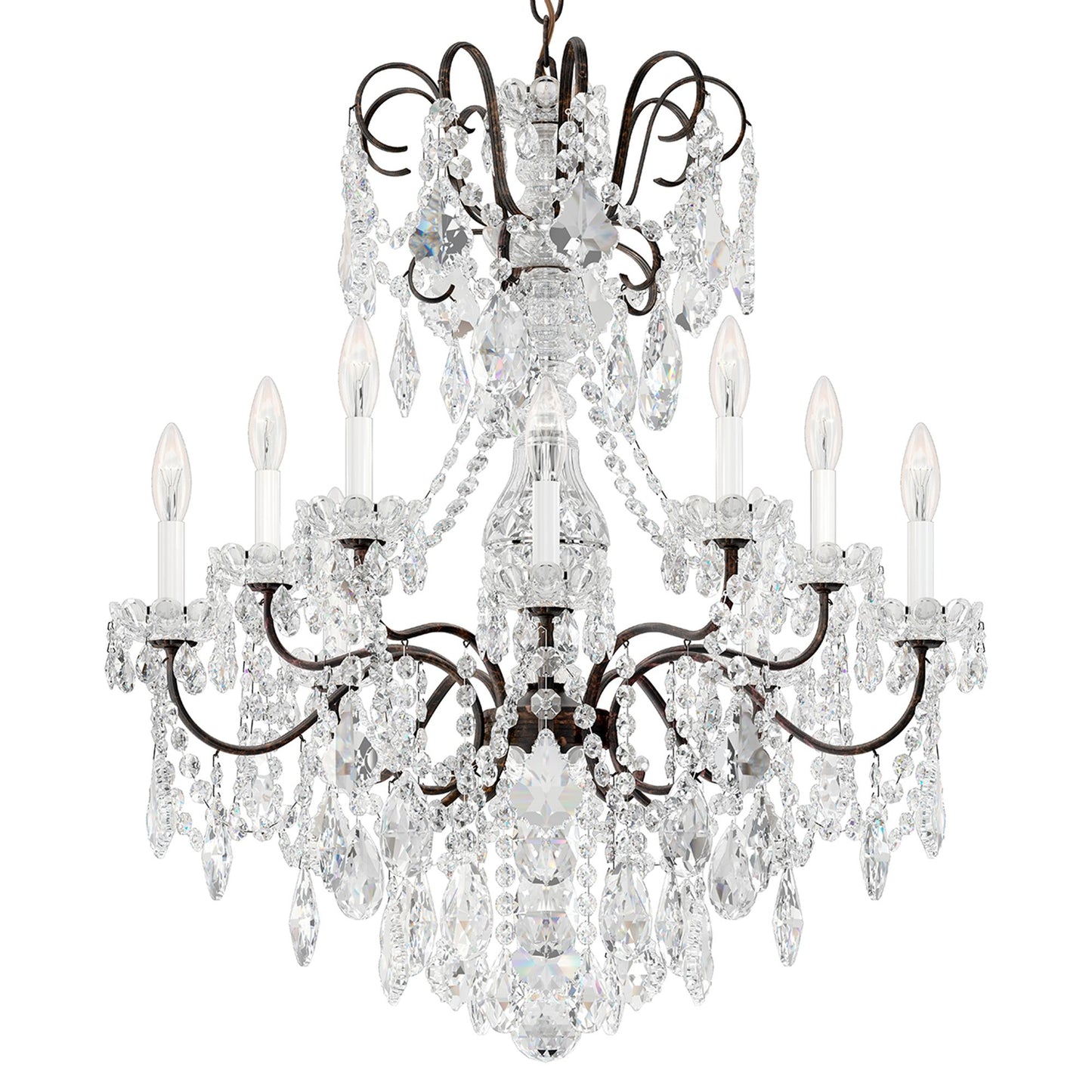 New Orleans 31"H x 28"W 10-Light Crystal Chandelier in Heirloom B