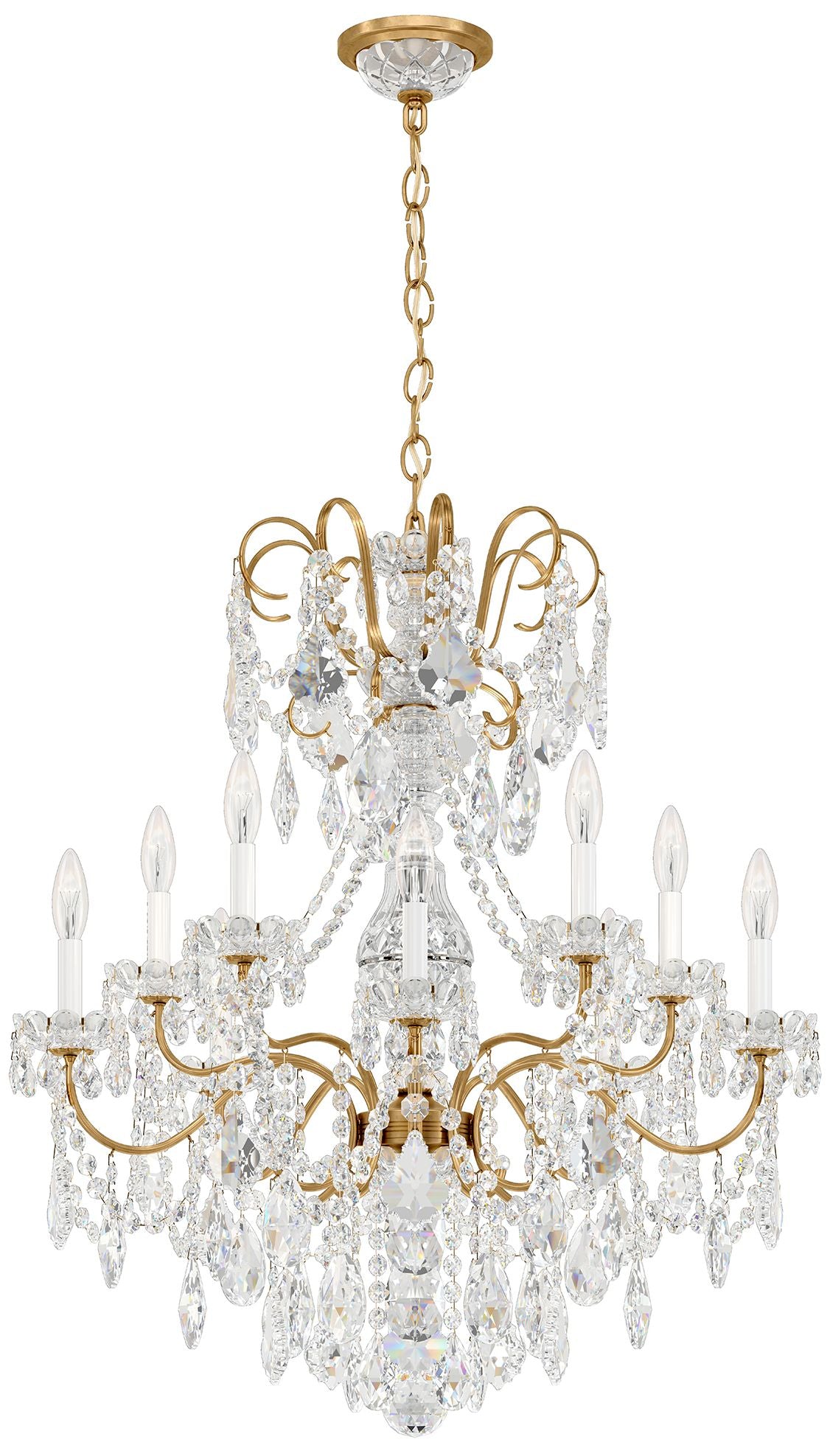 New Orleans 31"H x 28"W 10-Light Crystal Chandelier in Heirloom G