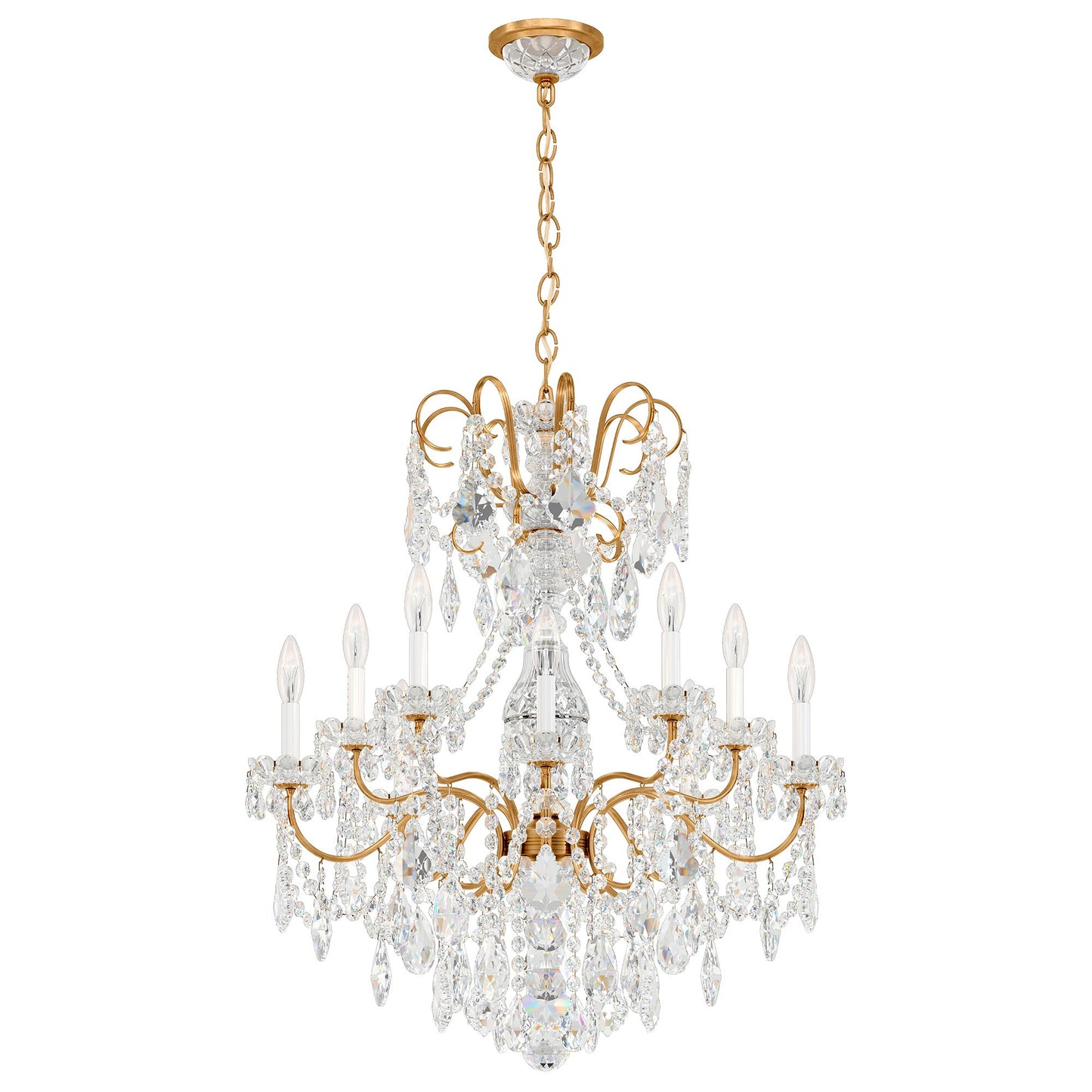 New Orleans 31"H x 28"W 10-Light Crystal Chandelier in Heirloom G