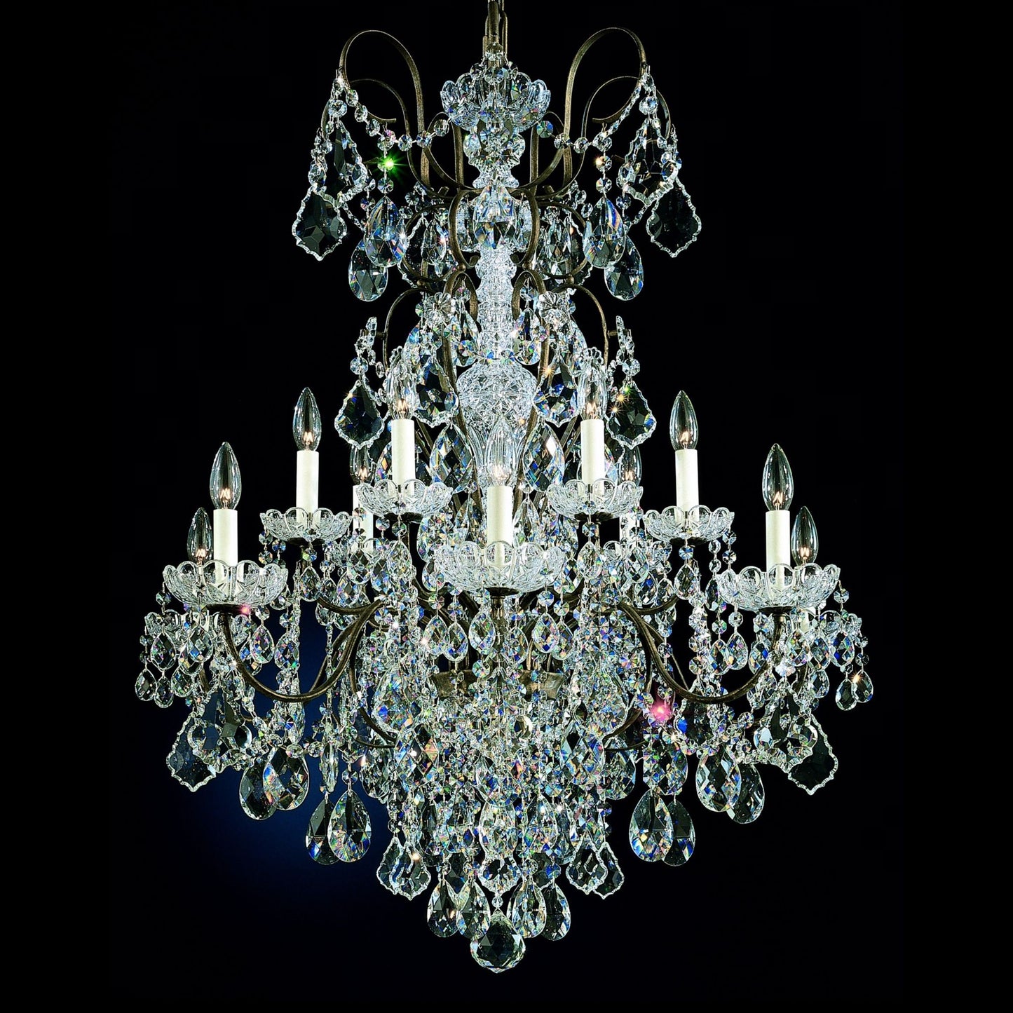 New Orleans 32" Wide Hand-Cut Crystal Chandelier in Gold