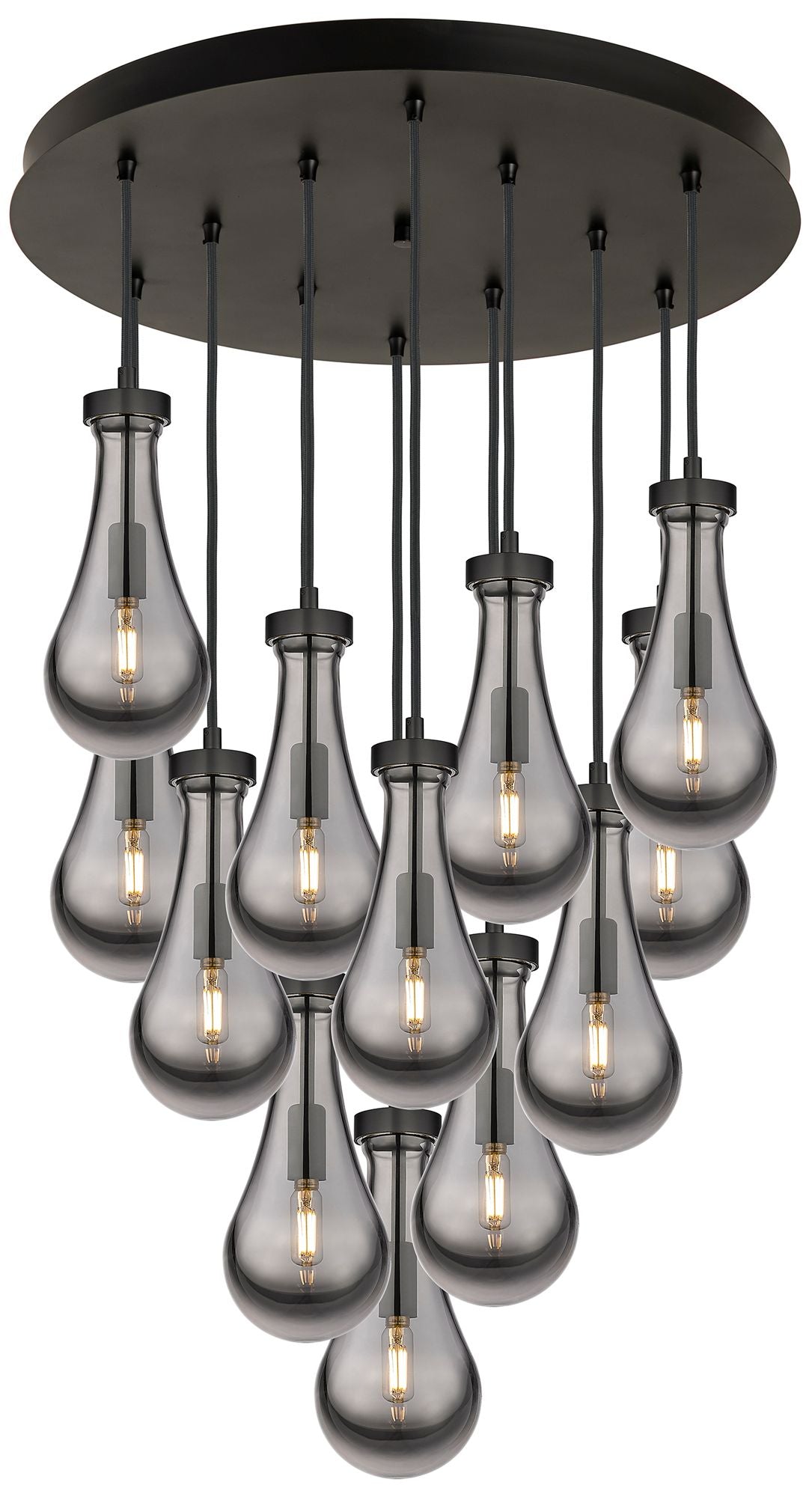 Newton Sphere 39.75" Wide 5 Light Matte Black Linear Pendant w/ Seedy
