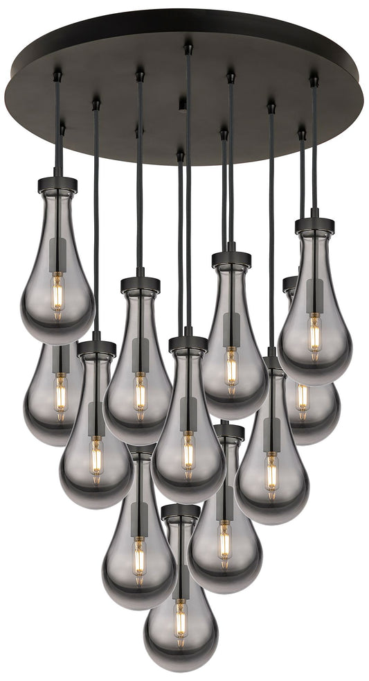 Newton Sphere 39.75" Wide 5 Light Matte Black Linear Pendant w/ Seedy