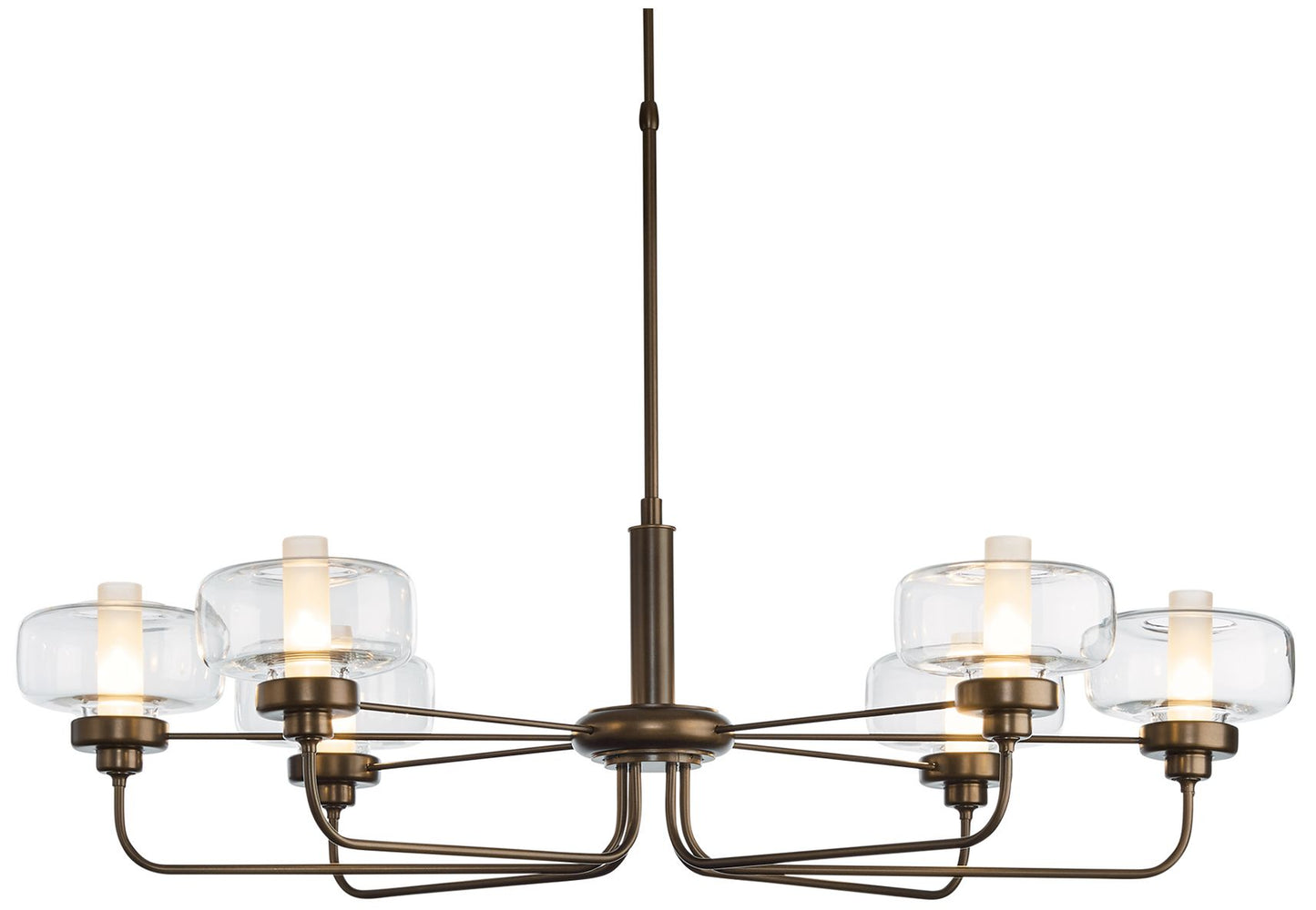 Nola 42.4" Wide Bronze Pendant With Clear Glass Shade